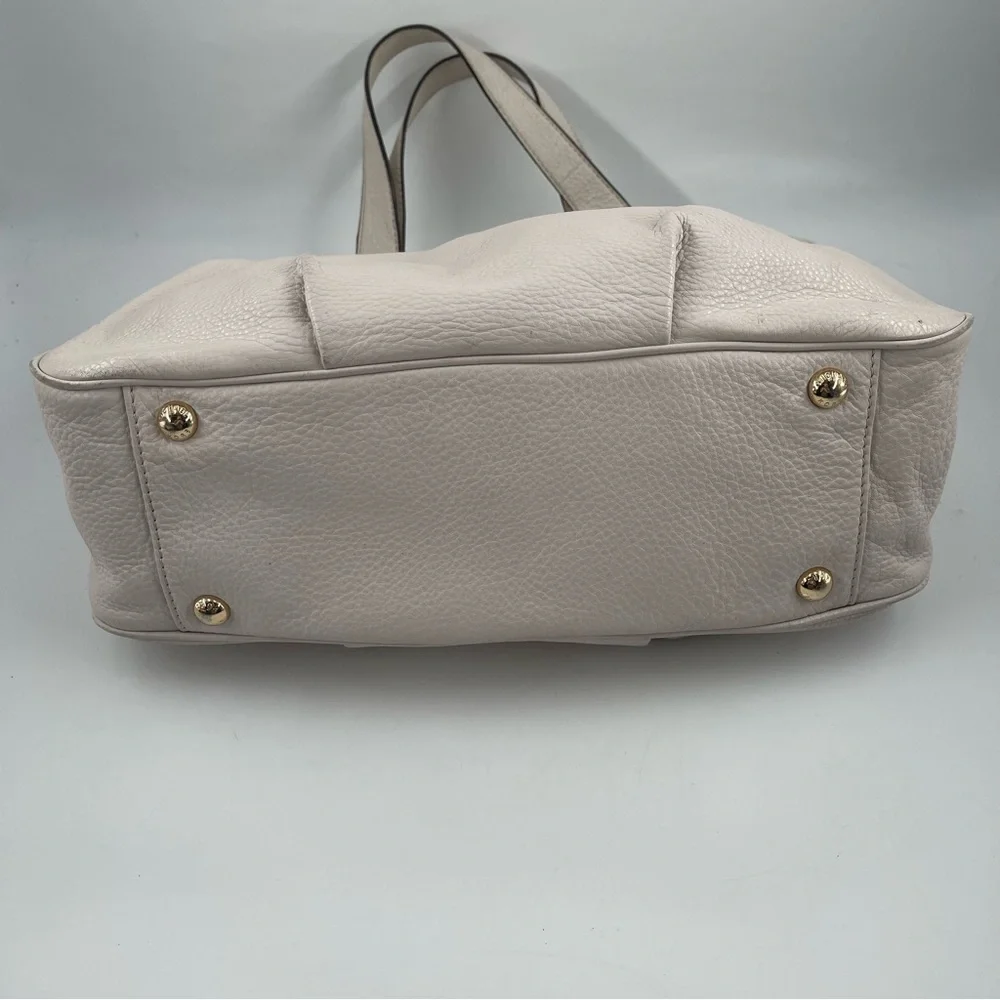Michael Kors Fulton East West Bone Leather Shoulder Bag with Double Handles